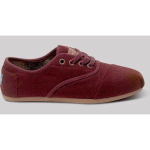 TOMS burgundy wool cordones